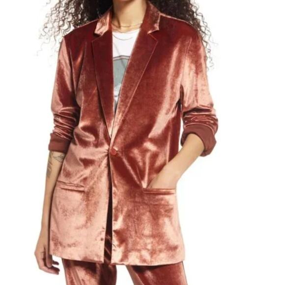 bp Jackets & Blazers - Nordstrom BP Rose Velvet Blazer Size Medium Be Proud Gender Inclusive